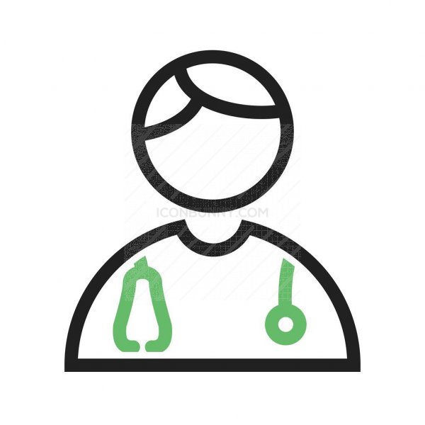 600x600 Doctor Line Green Black Icon