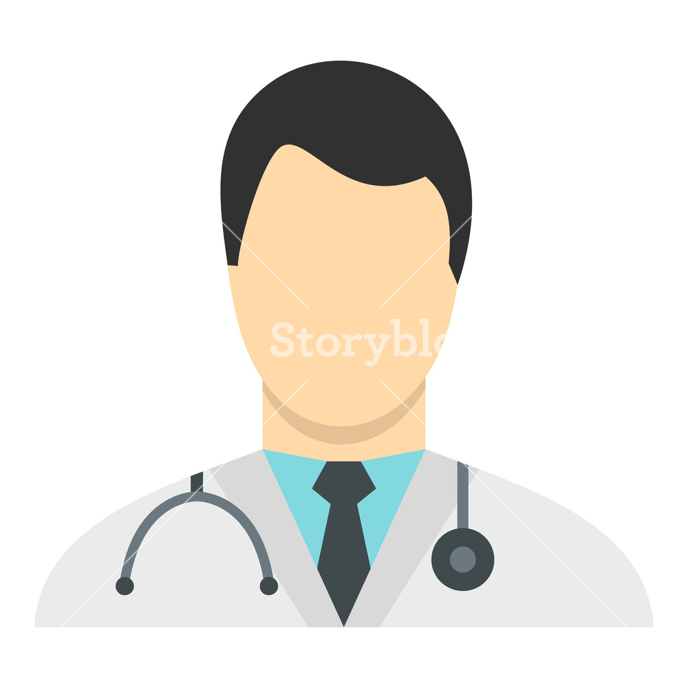 1000x1000 Doctor Icon In Flat Style Isolated On White Background Job Symbol