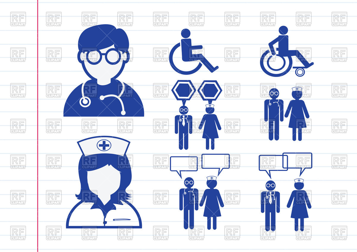 1200x848 Doctor, Nurse And Patient Icons Vector Image Of Healthcare