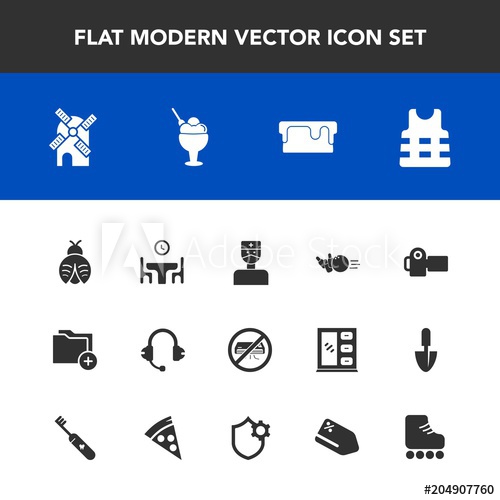500x500 Modern, Simple Vector Icon Set With Medical, Electricity, Pie