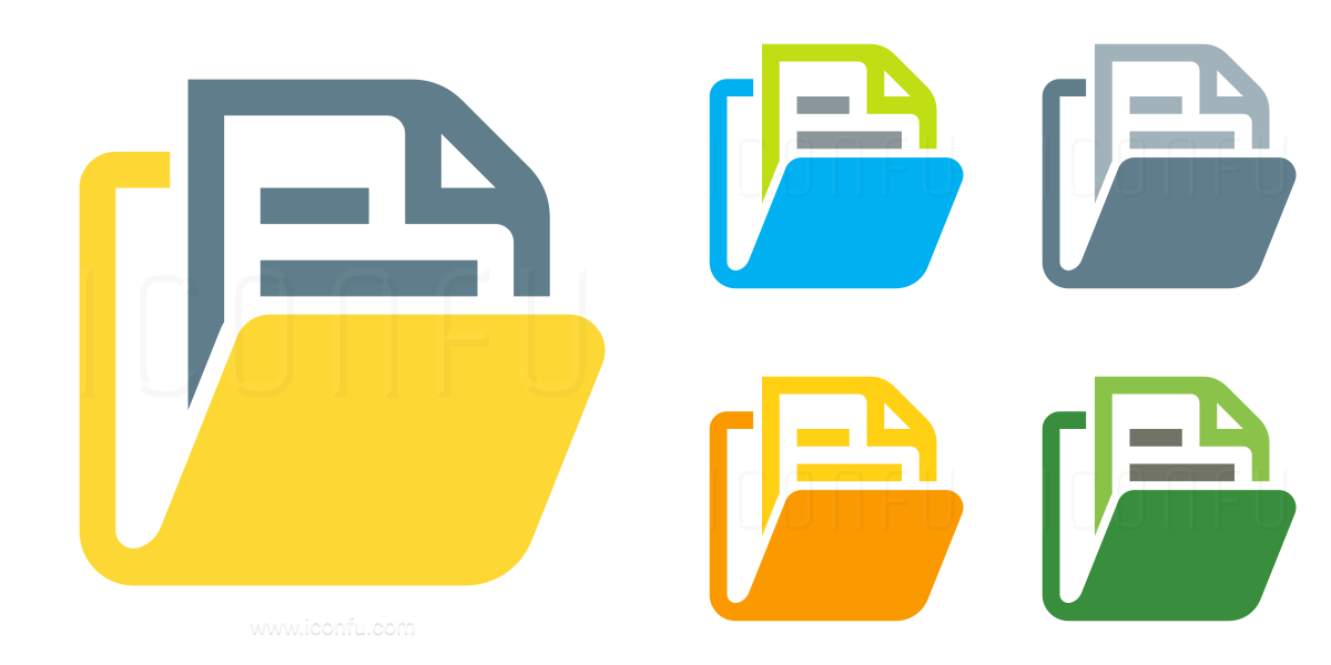 1200x600 Folder Open Document Icon
