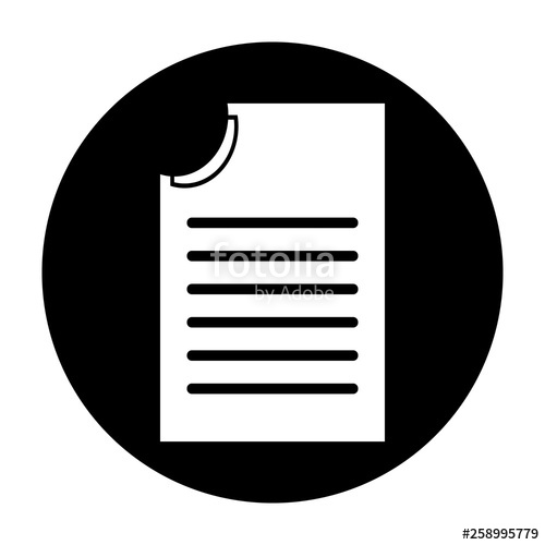 500x500 Black And White Document Icon Design Vector Stock Image