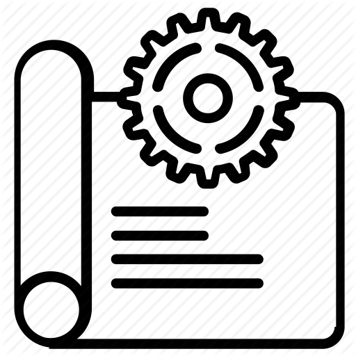512x512 Control Document, Document Management, Document With Gear Symbol