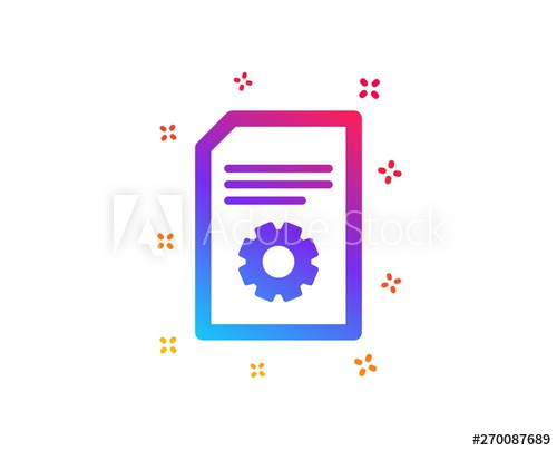 500x405 Document Management Icon Information With Cogwheel Sign