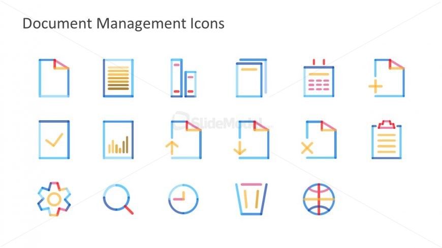 870x489 Icon Slide Of Document System Template