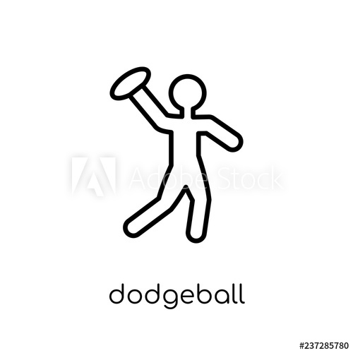 500x500 Dodgeball Icon Trendy Modern Flat Linear Vector Dodgeball Icon