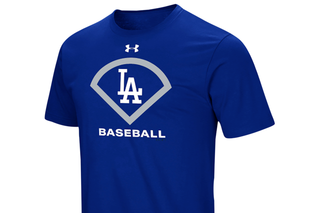 634x427 Los Angeles Dodgers Mens Under Armour Performance Icon T Shirt