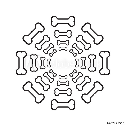 500x500 Dog Bone Icon Vector Paw Logo Footprint Pet Halloween Puppy French