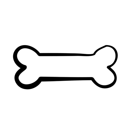 512x512 Black And White Dog Bone Icon