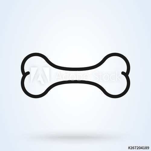 500x500 Dog Bone Icon Line Art Isolated On White Background Vector