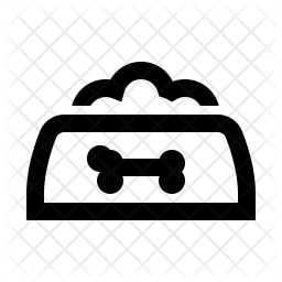 256x256 Dog Bowl Icon Of Line Style