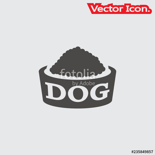 500x500 Dog Bowl Icon Isolated Sign Symbol And Flat Style For App, Web