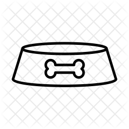 256x256 Pet Bowl Icon Of Line Style
