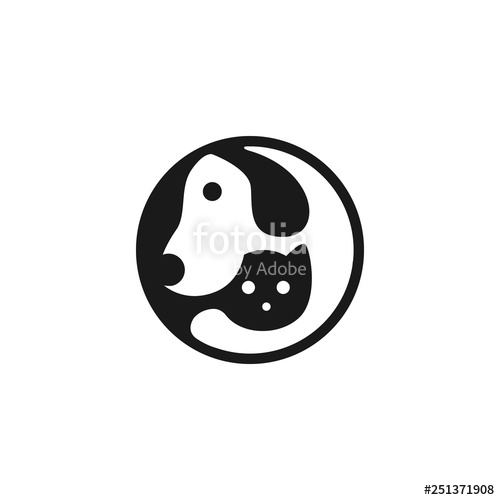 500x500 Dog Cat Pet Hugs Logo Vector Icon, Modern Animal Badge