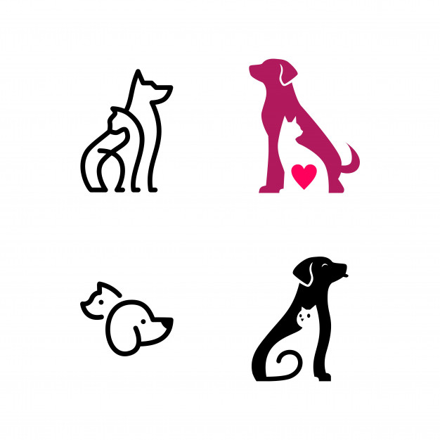 626x626 Dog Cat Pet Negative Space Line Logo Icon Vector Premium Download