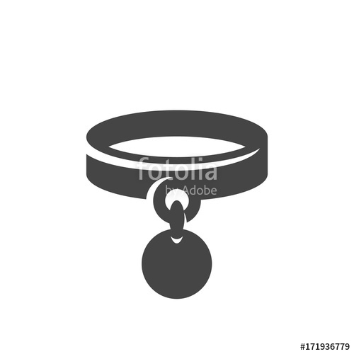 500x500 Dog Collar Icon Vector Logo On White Background Stock Image