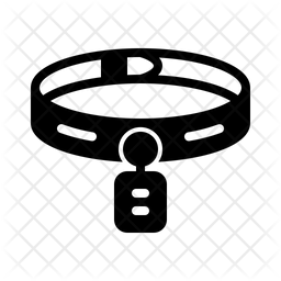 256x256 Pet Collar Icon Of Glyph Style