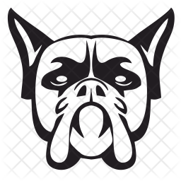 256x256 France, Dog, Face Icon Of Line Style