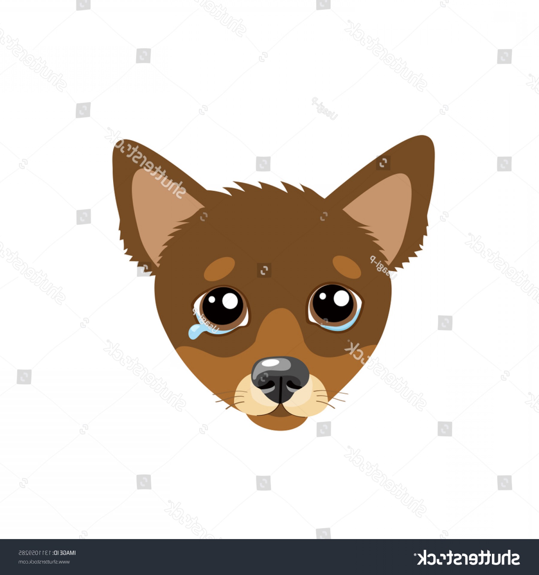 1800x1920 Sad Dog Face Emoticon Vector Icon Handandbeak