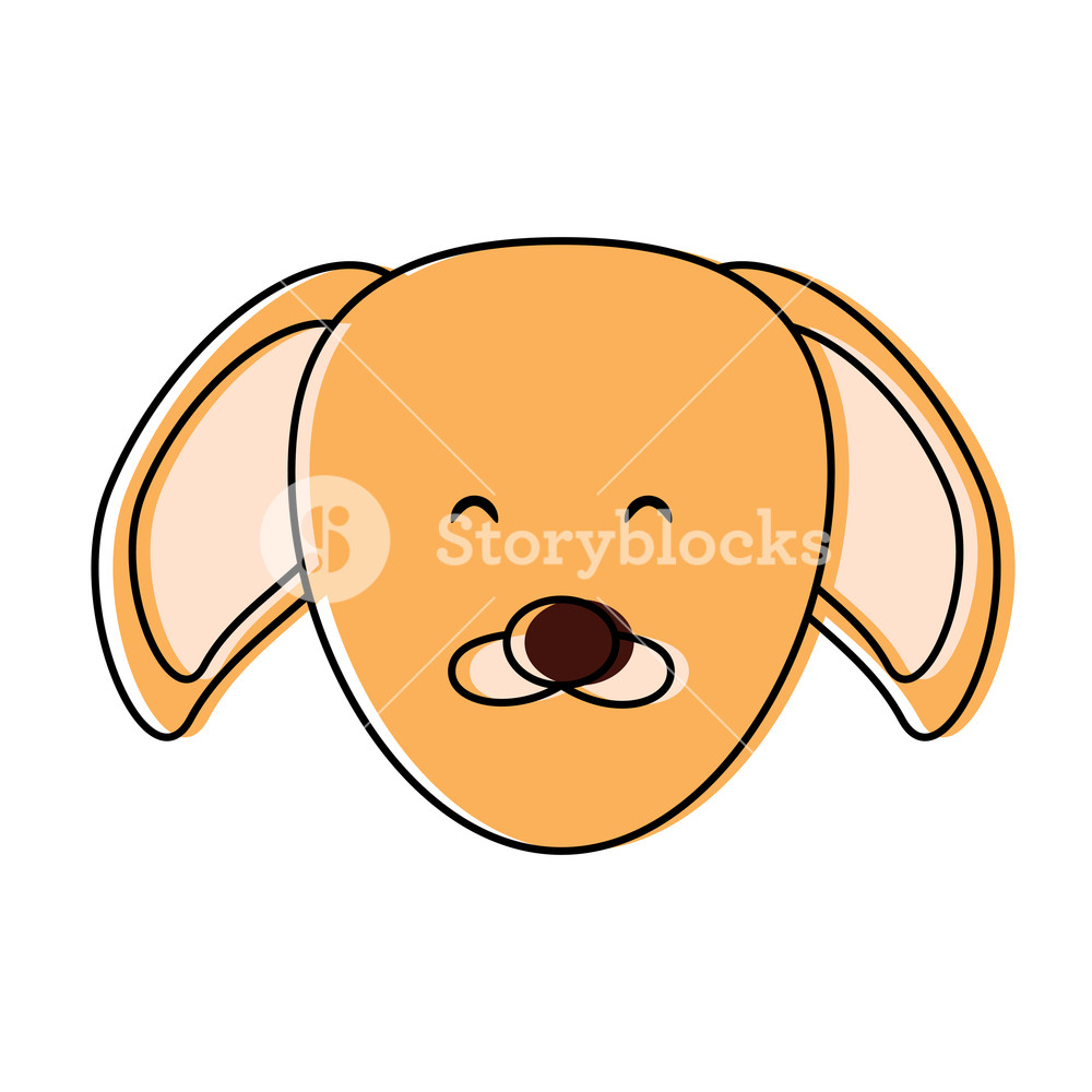 1000x1000 Cute Dog Face Icon Over White Background, Colorful Design Vector