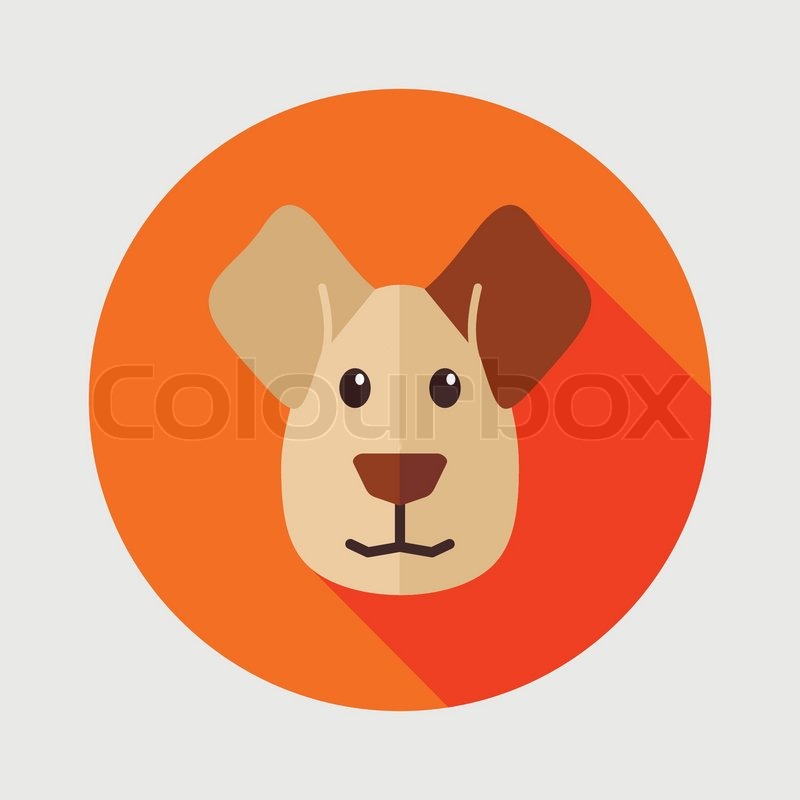 800x800 Dog Flat Icon With Long Shadow, Stock Vector Colourbox