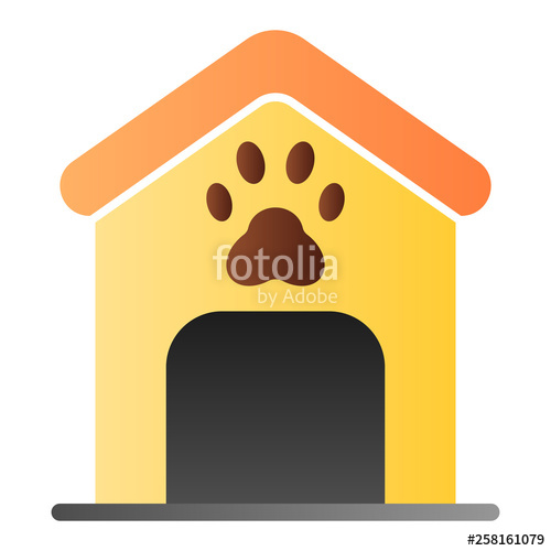 500x500 Dog House Flat Icon Dog Box With Paw Mark Color Icons In Trendy