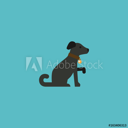 500x500 Flat Icon Dog Element Vector Illustration Of Flat Icon Hound