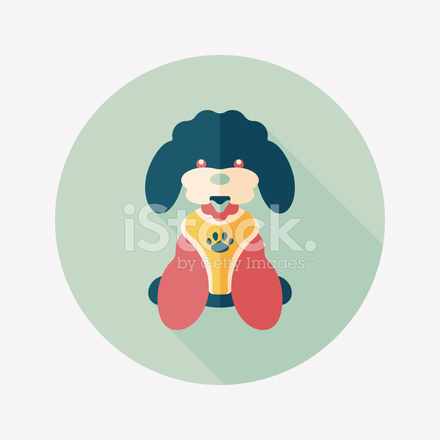 440x440 Pet Dog Flat Icon With Long Stock Vector