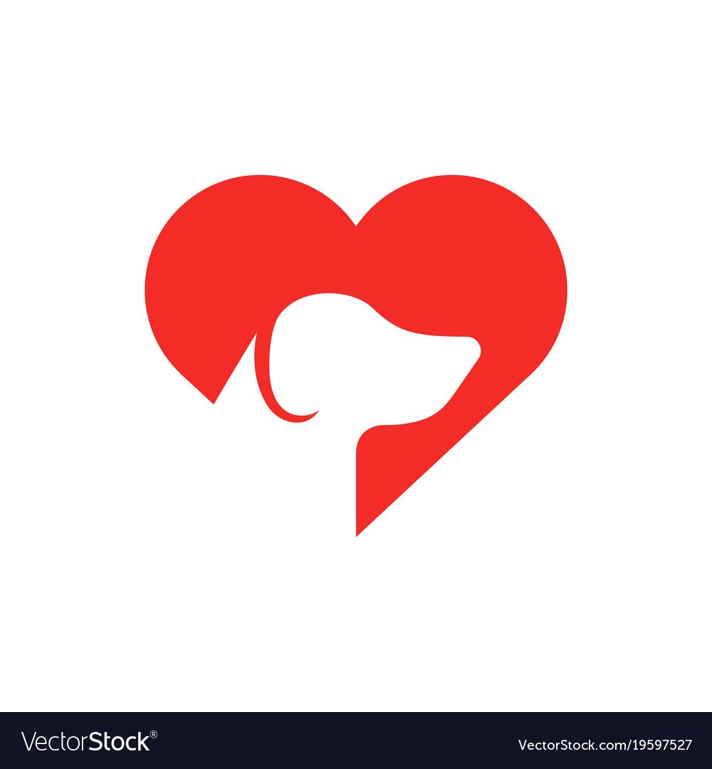 1000x1080 Pet Care Logo Dog In Heart Flat Icon Animal Vector Image Logo