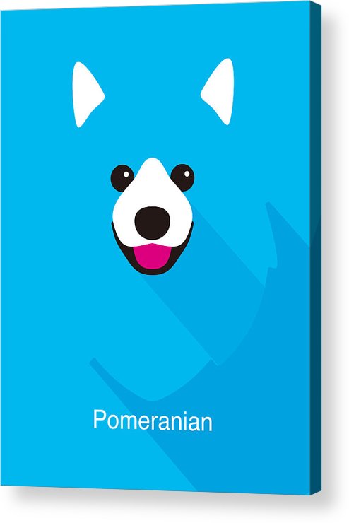 494x740 Pomeranian Dog Face Flat Icon Design, Vector Illustration Acrylic