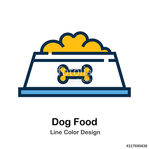 500x500 Dog Food Line Color Icon Stock Image And Royalty Free Vector