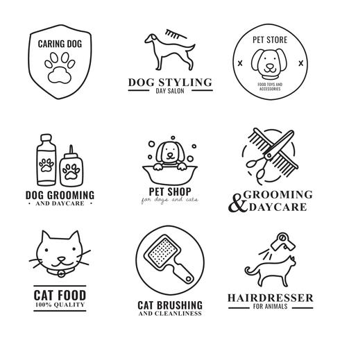 490x490 Doodled Pet Grooming Logos