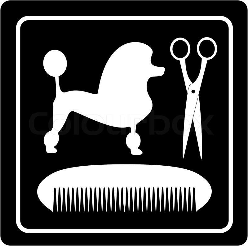 800x793 Grooming Symbol With Poodle Dog, Stock Vector Colourbox