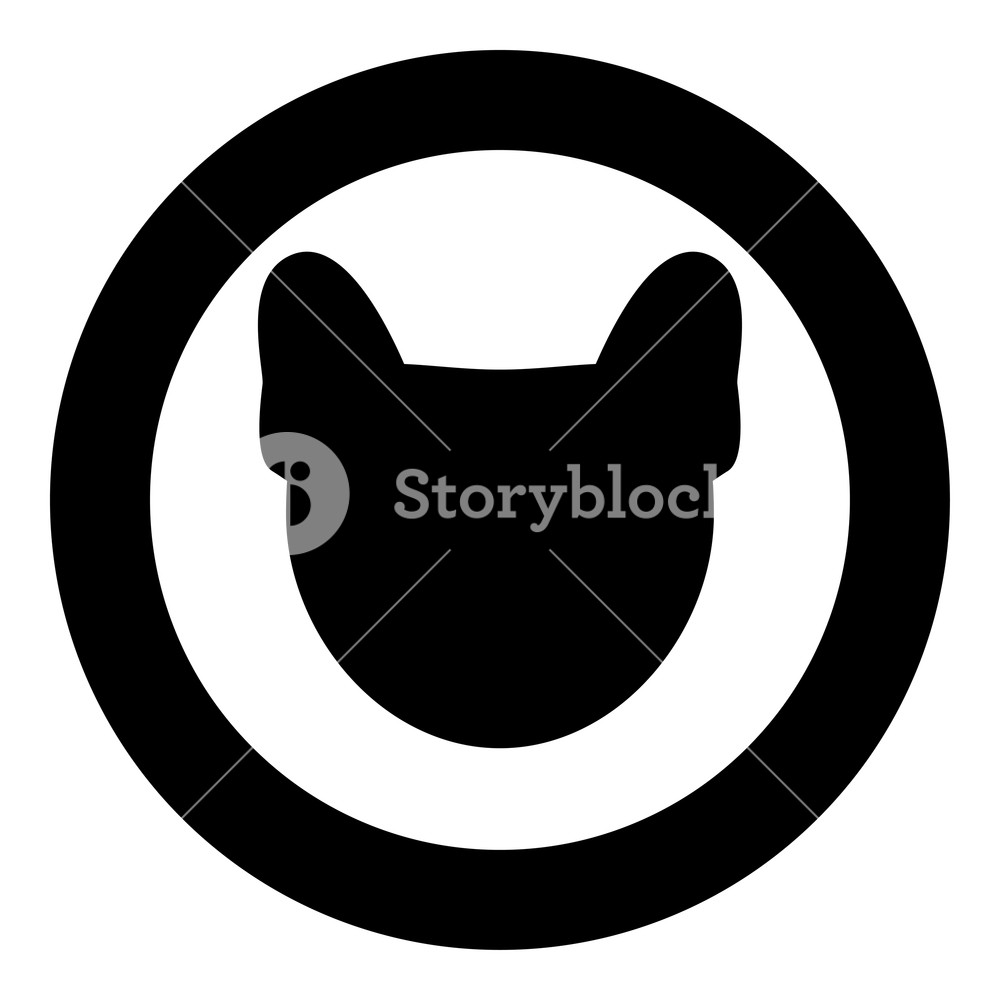 1000x1000 Dog Head Icon Black Color In Circle Vector Illustration Royalty