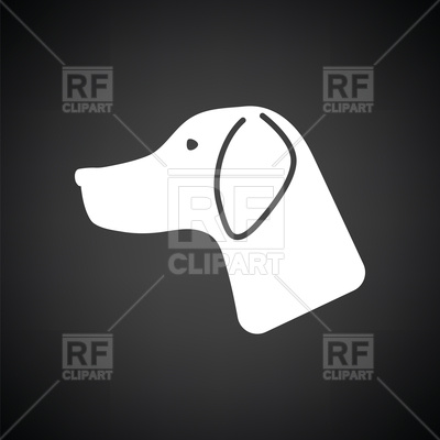 400x400 Hunting Dog Head Icon On Black Background Vector Image Of Plants