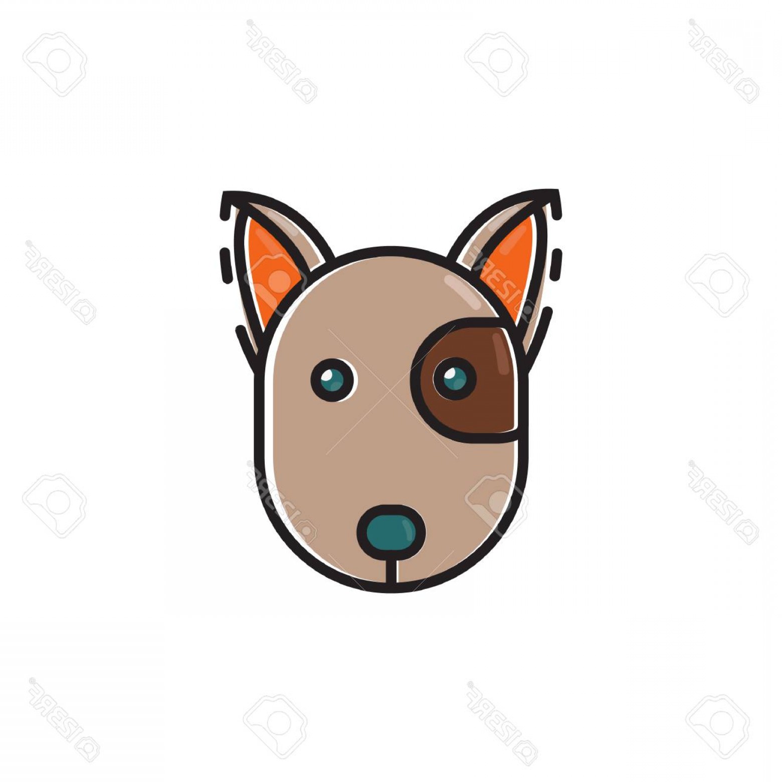 1560x1560 Photostock Vector Simple Flat Color Dog Head Icon Vector Handandbeak