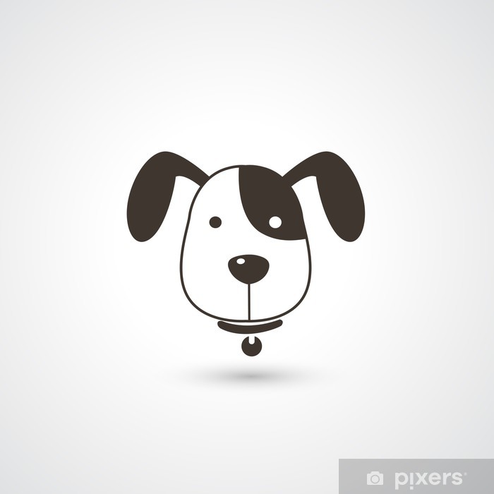 700x700 Dog Head Icon Vector Wall Mural
