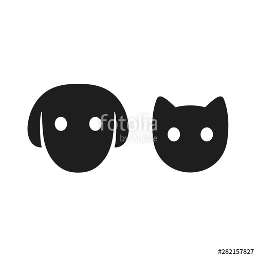 500x500 Cat And Dog Head Icon Stock Image And Royalty Free Vector