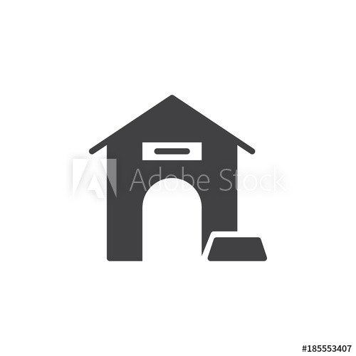 500x500 Dog House Icon Vector, Filled Flat Sign, Solid Pictogram Isolated