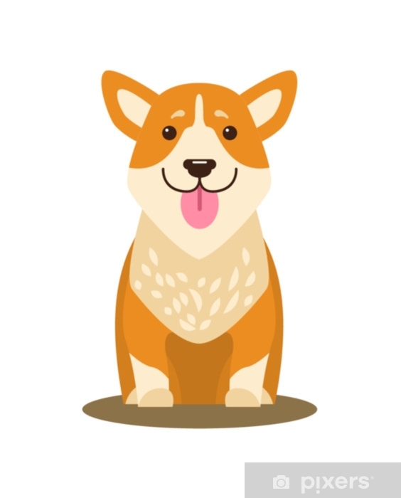 564x700 Dog Icon With Tongue Stuck Out Vector Illustration Wall Mural