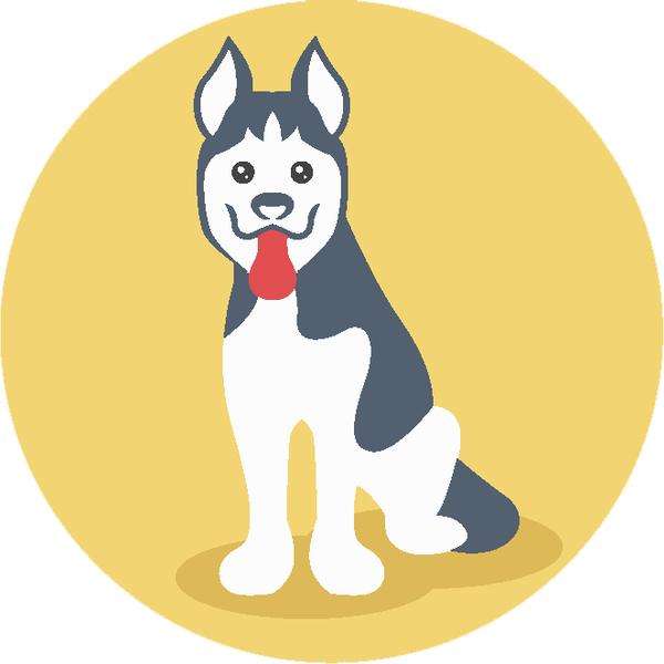 600x600 Adorable Simple Pure Breed Puppy Dog Icon Cartoon