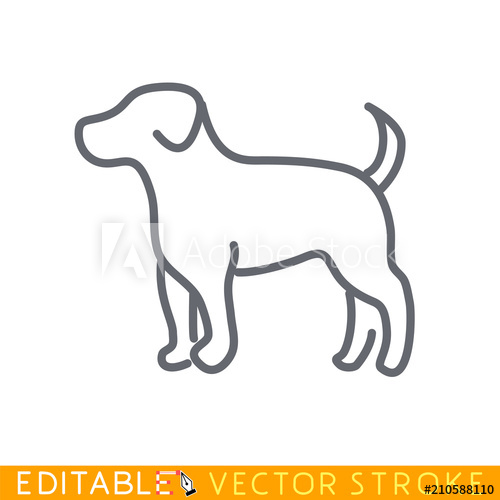 500x500 Puppy Dog Icon Editable Stroke Sketch Icon Stock Vector