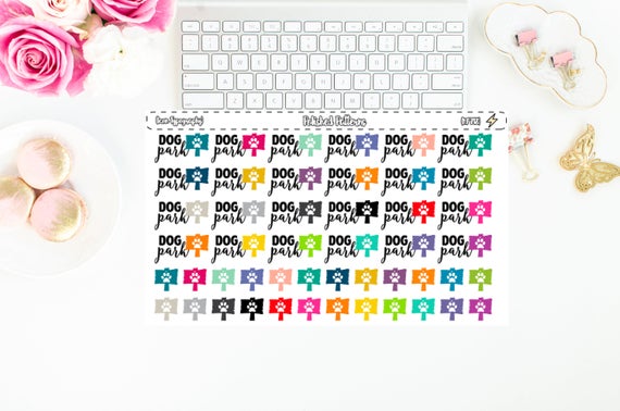 570x378 Dog Park Icon Typography Planner Stickers High Gloss Etsy