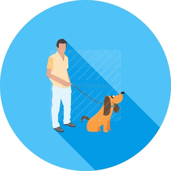 600x600 Walking Dog Flat Shadowed Icon