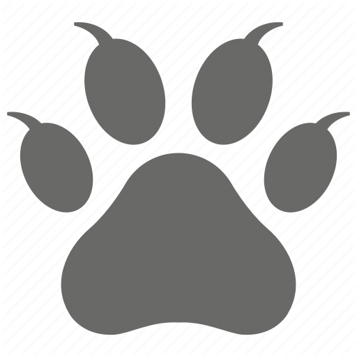 512x512 Animal Track, Claw, Dog's Paw, Finger Prints, Paw Print Icon