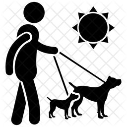 256x256 Dog Walk Icon Of Glyph Style