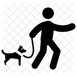 256x256 Dog Walker Icon Of Glyph Style