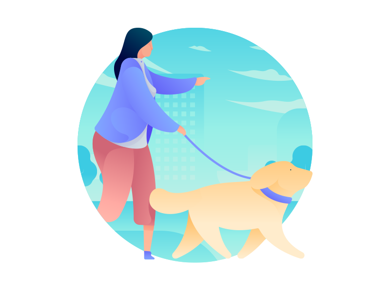 800x600 Dog Walker Illustration