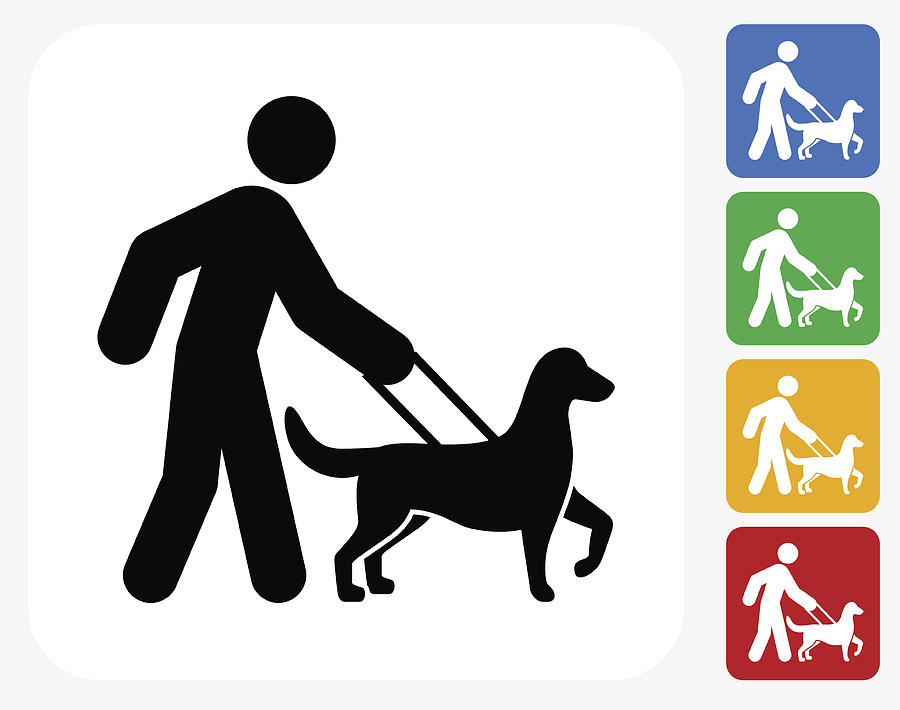 900x710 Stick Figure Walking Dog Icon Flat Graphic Design Drawing