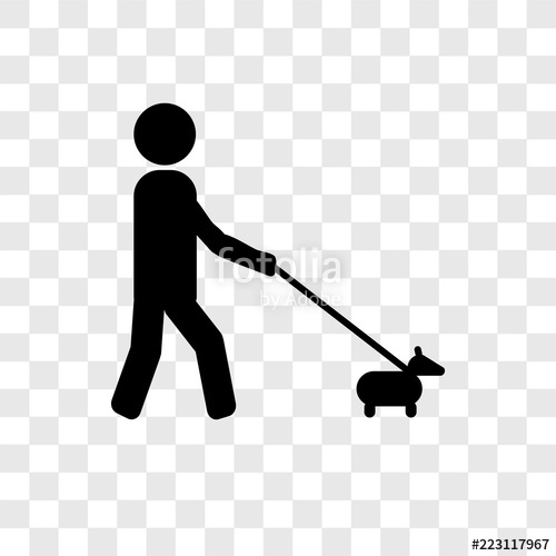 500x500 Walking Dog Vector Icon Isolated On Transparent Background